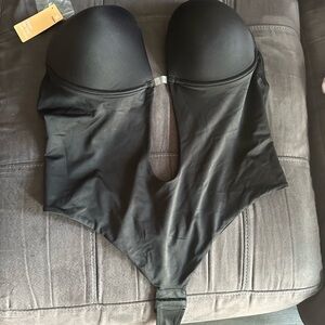 Popilush Black Shapewear Backless Bodysuit